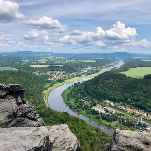 Blick vom Lilienstein nach Prossen