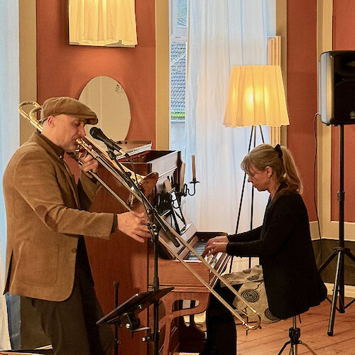 Micha Winkler und Silke Krause im Kaminsaal